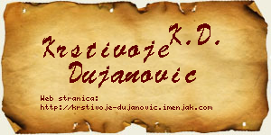 Krstivoje Dujanović vizit kartica